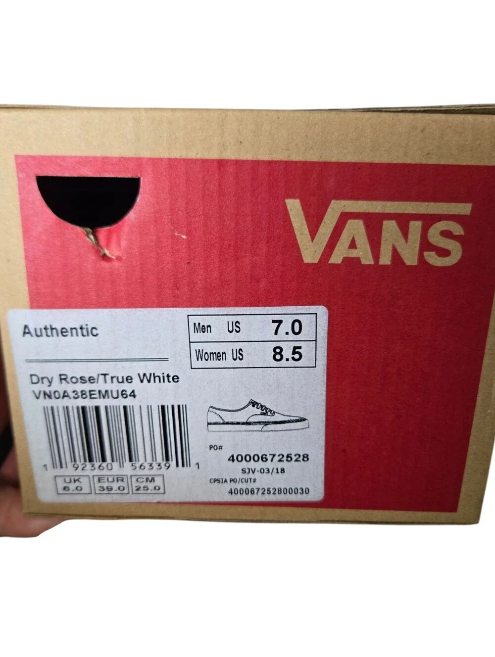 đź’– Vans Authentic Sneakers | Dry Rose / True White | Women's 8.5 - Picture 2 of 10